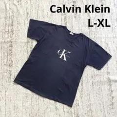 カルバンクライン Tシャツ 半袖 カットソー L XL 紺 ロゴ アメリカ製