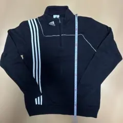 adidas ハーフジップ スウェット ブラックのサムネイル
