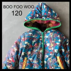 【BOO FOO WOO】ブーフーウー★120　ダウンジャケット　総柄　ボア
