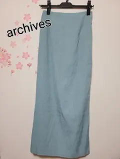 新品未使用★アルシーヴ★ウェーブ楊柳タイトスカート★BLU★2026福袋