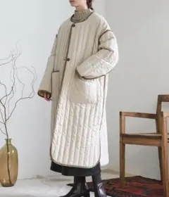 セレクトモカ　キルティングパイピングロングコート