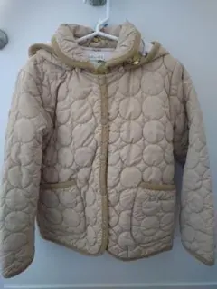 ニットプランナー　キルティングジャケット 120 ベージュ フード付き