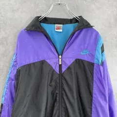 90sヴィンテージOLD NIKE ナイキナイロンジャケット ブラック×パープル