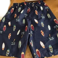 未使用　キッズ 水着 サーフボード柄 ネイビー　140？130？
