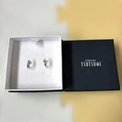 【美品】ジュエリーツツミ K10ホワイトゴールドダイヤモンドイヤリングのサムネイル
