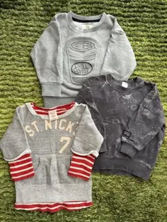 100センチ トレーナー　3枚セット　トップス　ロンT