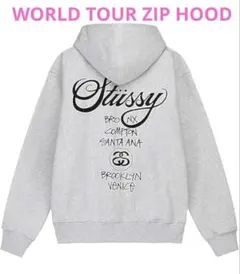 ステューシー STUSSYパーカー XLサイズ ワールドツアーフード ZIP