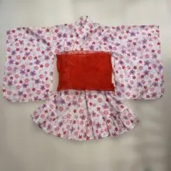 値下げ☆キッズ☆ 花柄浴衣ドレス☆130センチ ピンク　紫