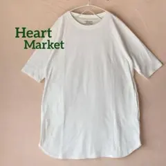HEART MARKET裾ラウンドチュニック 5分袖 ホワイトfree size
