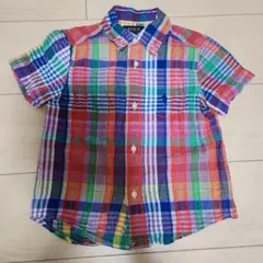POLO チェック柄半袖シャツ　3T