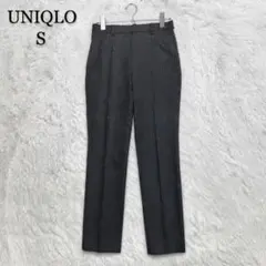 ユニクロ パンツ グレー ストライプ 柄 ヒートテック ストレッチ S
