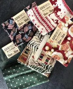 クリスマス用カットクロス生地セット 55cm x 30cm 6枚