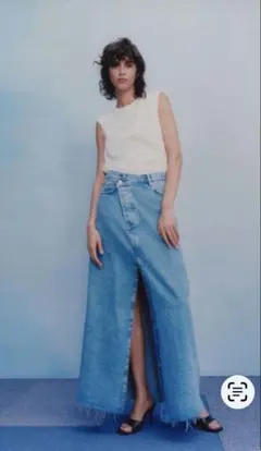 ZARA 新品 デニムロングスカート S ザラ