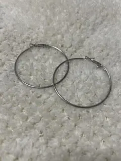 シルバー フープピアス 中型　新品未使用