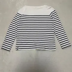 無印良品 カットソー ボーダー 長袖 コットン ネイビー Mサイズ
