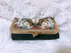 ゴブラン織　レトロ　がま口ポーチ