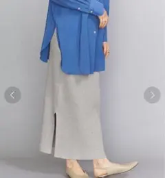 B&Y コットンリブ サイドスリット タイトスカート -ウォッシャブル-日本製