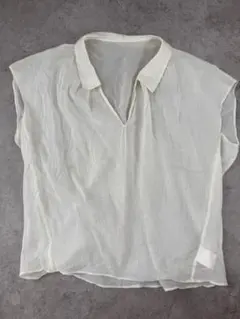 MACPHEE マカフィー　スキッパーブラウス　シアーシャツ　トゥモローランド