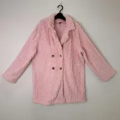SHEIN ピンク ダブルボタン チェスターコート XLのサムネイル