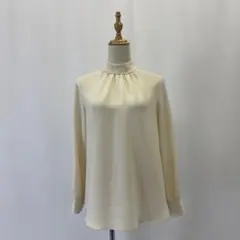 アイボリー シルク風 長袖シャツ　theory サイズＳ