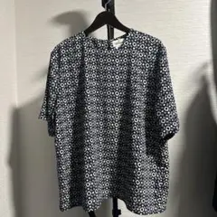 Worthington ワージントン 総柄Tシャツ XL ネイビー 古着 レトロのサムネイル