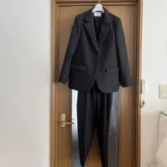 女の子用 キッズ 黒 スーツ ジャケットとパンツセット