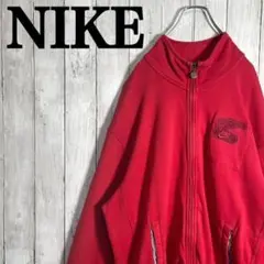 【激レア】ナイキ　刺繍ワンポイントロゴ　フルジップスウェット　オーバーサイズ古着