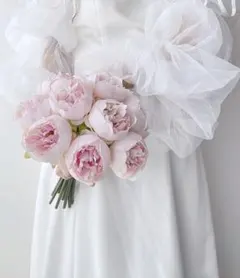 再販　アーティフィシャルフラワーブーケ　芍薬ブーケ　ピオニー　前撮り　結婚式