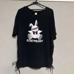 Secret Honey ウサギ刺繍 Tシャツ 黒のサムネイル