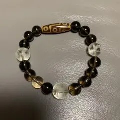 天珠 スモーキークォーツ 彫り水晶 ブレスレットのサムネイル