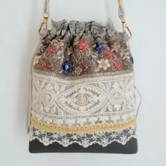 インド刺繍リボン バッグ