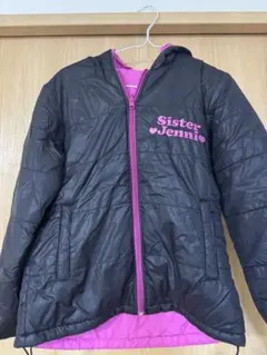 Sister Jenni フード付きジャケット 黒/ピンク　リバーシブル　150