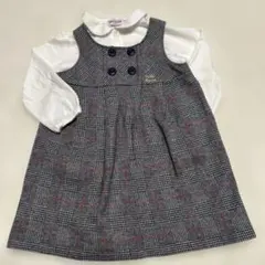 ミキハウス チェック柄ワンピース 90cm