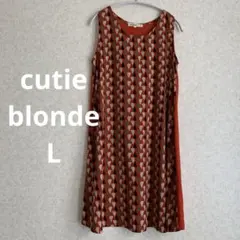 n古着 cutie blonde ノースリーブワンピース オレンジ系　L ☺︎のサムネイル