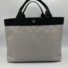 ハンドメイド　ライトグレイ　フェイクレザー　トートバッグ