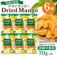 ドライマンゴー 70g×6袋 砂糖不使用 無添加 ドライフルーツ ヘルシーのサムネイル