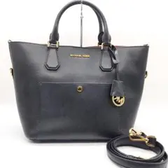 美品　マイケルコース　トートバッグ　ストラップ付　ブラック