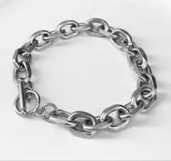 角型チェーンマンテルブレスレット　シンプル　　シルバー 11mm B