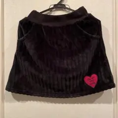 ZIDDY黒いフレアスカート ハート刺繍付き