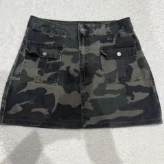 迷彩柄タイトスカート デニム