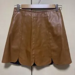 REDYAZEL フェイクレザー スカラップ ミニスカートのサムネイル