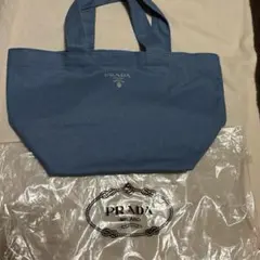 プラダ PRADA ランチバッグ ミニトート ノベルティ ライトブルー