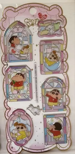 クレヨンしんちゃん ステンドグラス　シール　ステッカー　2枚セット