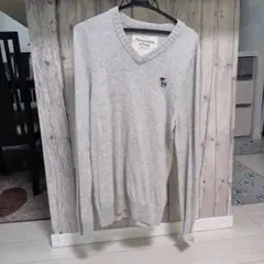 Abercrombie & Fitch グレー Vネックセーター