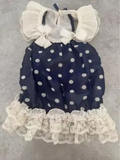 グラマーイズム Glamourism 犬服 Sサイズ ドット柄ワンピース レースのサムネイル