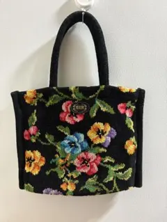 FEILER 花柄刺繍 ハンドバッグ　パンジー