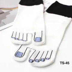 ペディキュア ネイル 足袋 ソックス 靴下 バイカラー コーマ綿 白 黒 m53