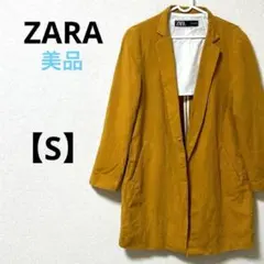ZARA【S】オーバーサイズジャケット　薄手　イエロー　無地　シンプル　長袖