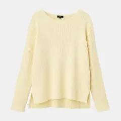 新品タグ付 プラステ カラーミックスボートネックセーター PLST イエロー M