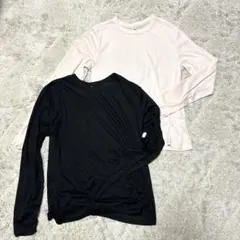 GU 長袖Tシャツ 2枚セット M ピンク ブラック